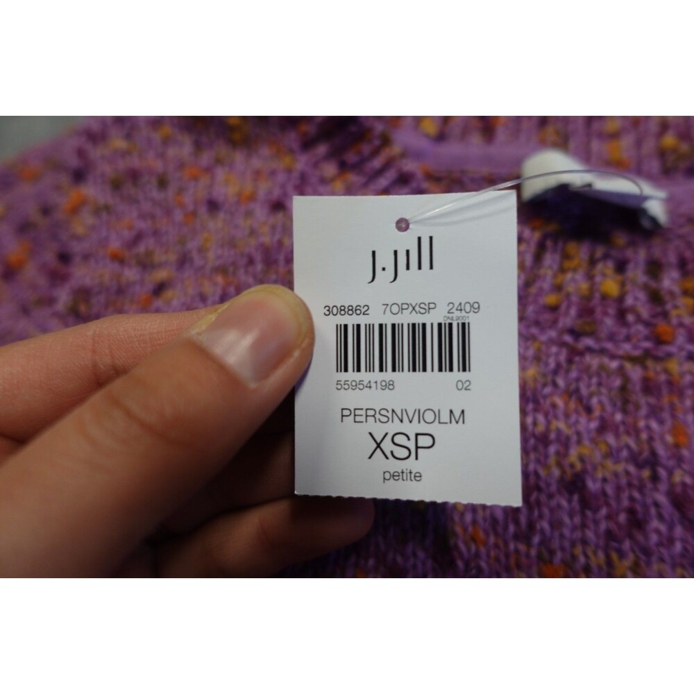 J.Jill Women's Size XS Petite Persian Violet Multi Harvest Moon Sweater NWT - Picture 2 of 8